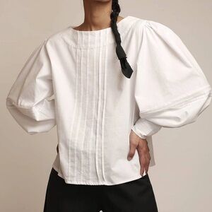 Ekadesma Victorian Sleeved Blouse in White Size M